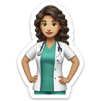 Infirmière 👩🏻‍⚕️ cheveux brun sticker