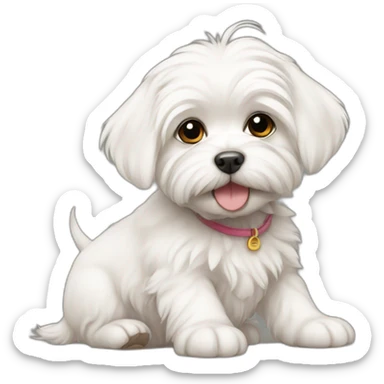 maltese puppy sticker