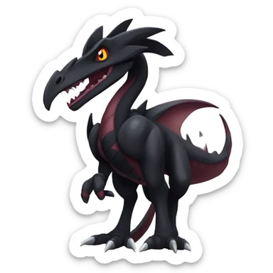 cool edgy modern black and maroon Dark-type nargacuga Salazzle Nargacuga Salandite Raptor-Pokémon full body sticker