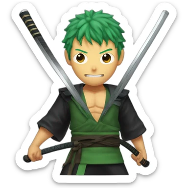 Roronoa zoro with katana sticker