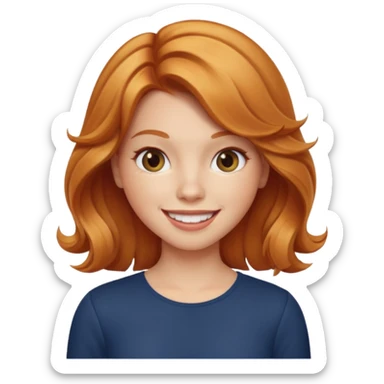 Strawberry blonde girl with a blow out  sticker