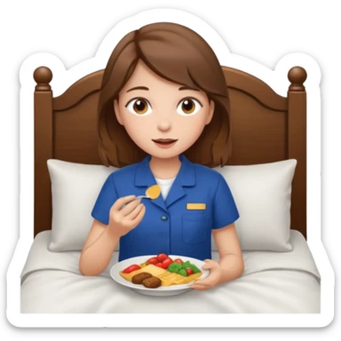 everyday life, food, sleep, work, girl, brown hair sticker