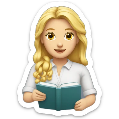 Escritora rubia con rulos sticker