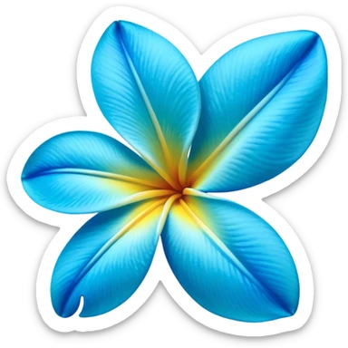 neon royal blue and cyan plumeria (no yellow) sticker