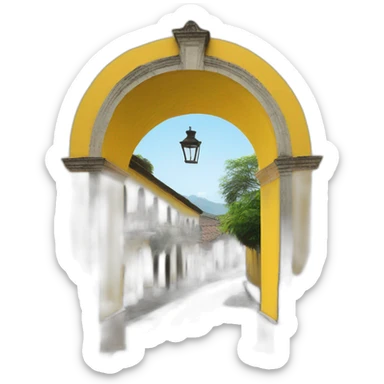 Antigua Guatemala yellow colonial Arch sticker