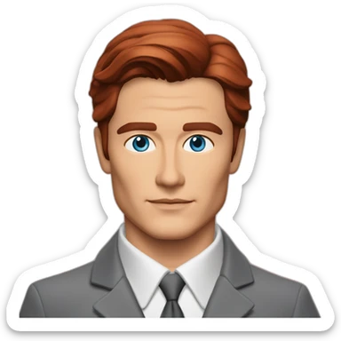 Alain delon young blue eyes neat gelled flat red hair software engineer sticker