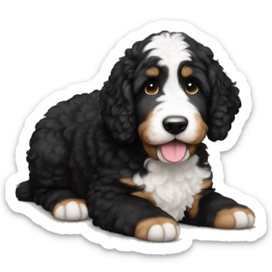 black and white f1 bernedoodle sticker