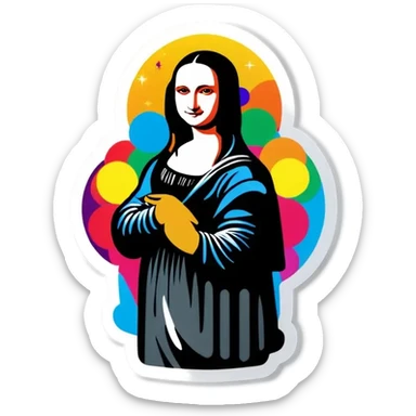 monalisa having party in a disco club sticker