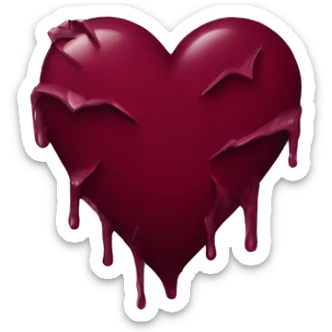 broken maroon heart sticker