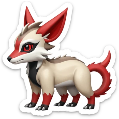 Shiny Brown Red Black Grey White Beige Linoone-Absol-Trico-Hybrid (Full body) sticker