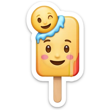 cool emoji with a popsicle, laid-back expression sticker