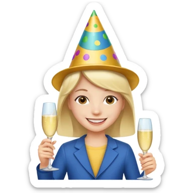 Emoji de un joven feliz de festejo solo cabeza  sticker