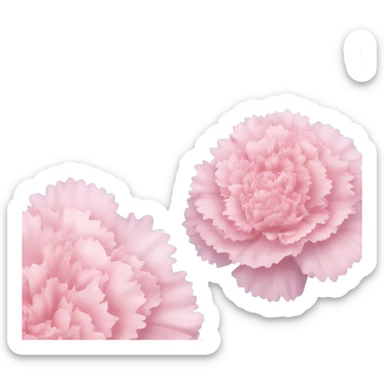 Pastel pink and pastel blue carnation flower sticker