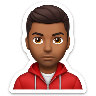 Ginuwine with dark brown hair, red outfit sticker