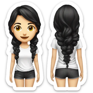 Mujer camiseta de river morocha pelo lasio dos mechones blacos  sticker