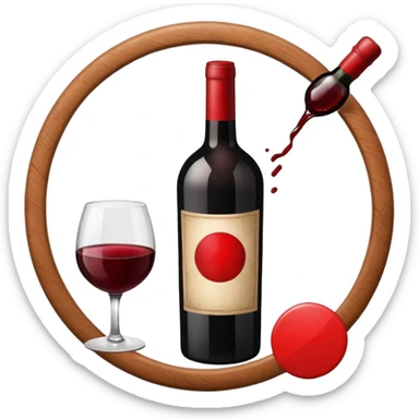 I want an emoji that describes that no drinks allowed but with wine sticker
