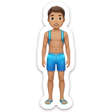 a man in Bermuda shorts as a swimsuit full body sticker