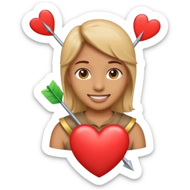 Quiero un emojis con una cara enamorada pero con el corazón de flecha sticker
