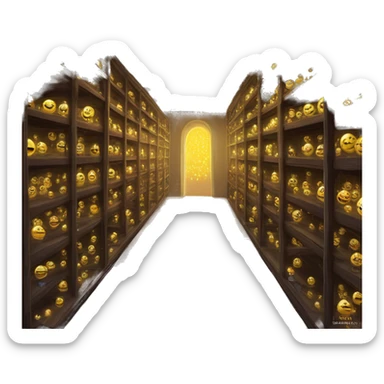 The shelves in the Hall of Prophecies are tall and endless, lined with thousands of glass orbs containing prophecies. Each orb glows faintly, housing a record of a prophetic revelation, guarded by magic and accessible only to those directly involved  sticker