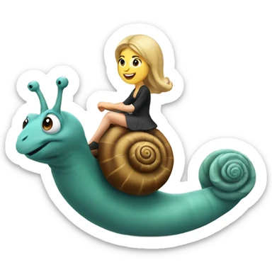 Caucasian Woman riding a snail sticker