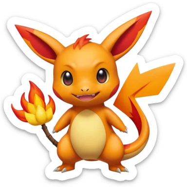 Victini-Pichu-Charmander-Fakémon-hybrid-creature (full body)  sticker