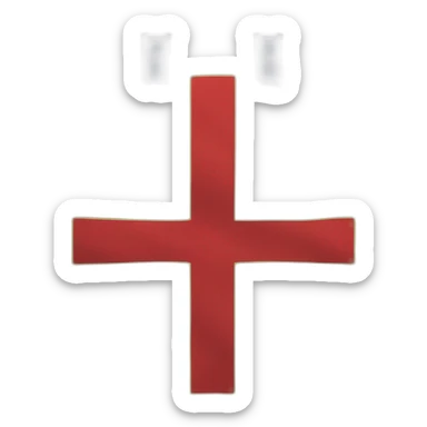 rectangle yellow flag with blue scandinavian cross and red outline sticker