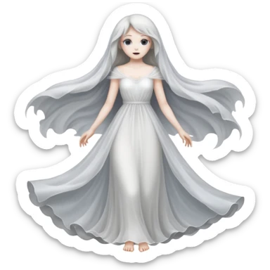 creepy ghost woman sticker