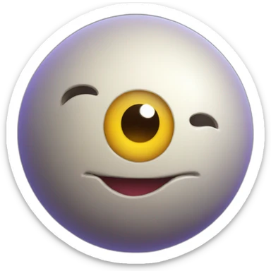 3d sphere with a cartoon hypnotic barrier Strider skin texture with kind eyes sticker