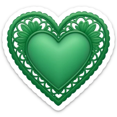 green lace heart sticker