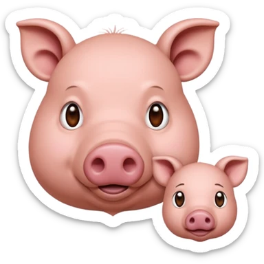 Une fourmi et un cochon dinde devant un trisomique  sticker