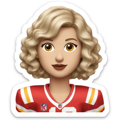 Taylor swift in a 87 chiefs jersey  sticker