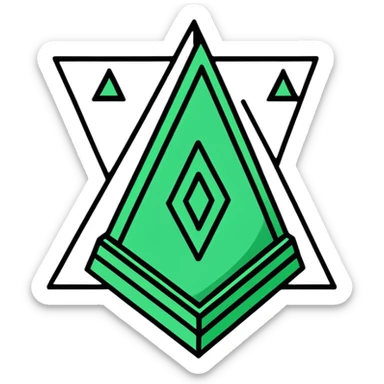 Ancient Maya emotion symbol, strictly only white and deep dark green colors, geometric sharp lines, angular, minimalist glyph style sticker