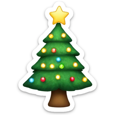 Christmas tree with lights sticker