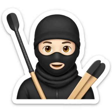 Create an emoji wearing a black ski mask not a creepy big smile though and no need for spoons sticker