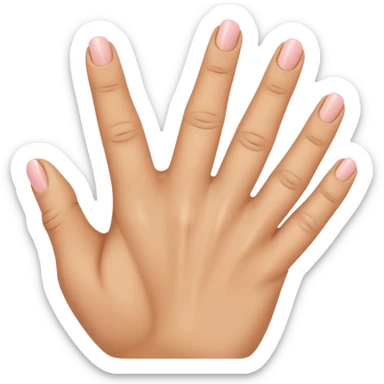 Hand with Index, Middle, and Pink out straight with ring finger bent in tight sticker