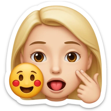 Emoji sucking sticker