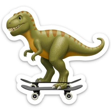 Dinosaur on a skateboard sticker