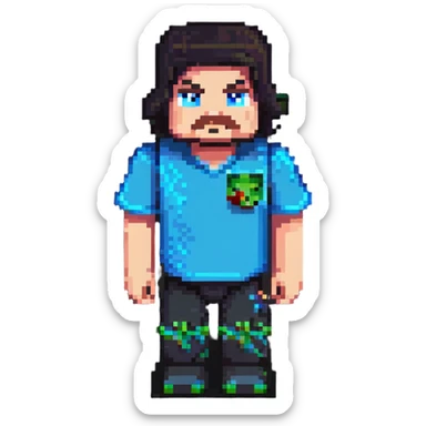 Jack Black as a Minecraft character sticker