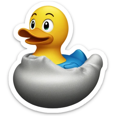 a comet in the shape of a rubber duck sticker