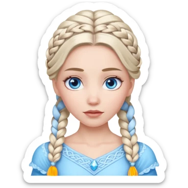 braided hair ice princess sticker