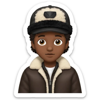 Cappellino New Era New York nero e persona con giubbotto di pecora sticker