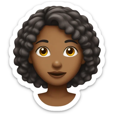 brown girl with 3c hair sticker