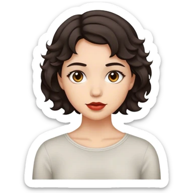 matt girl with short wavy dark hair sticker