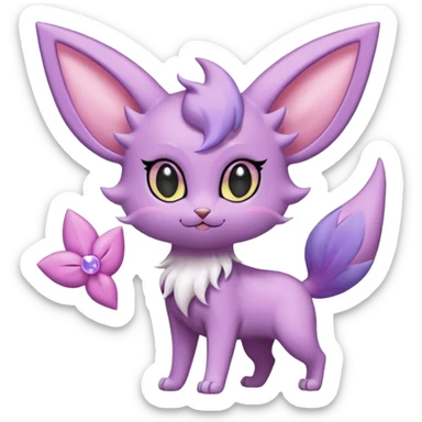  Fey Toony Espurr-Espeon-Skitty-Delcatty-Sprigatito-Purrloin-fusion-hybrid sticker