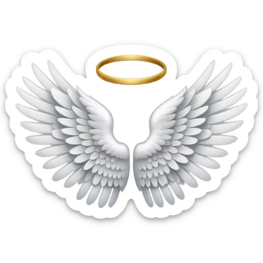white angel wings without person or face sticker