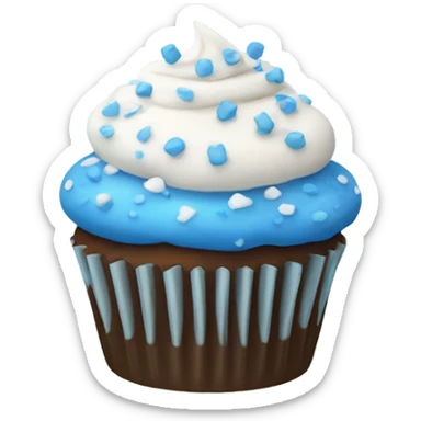 Blue cupcake with white sprinkles sticker