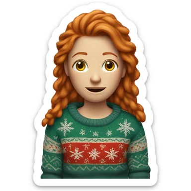 An homeless ginger woman with a Christmas jumper  sticker