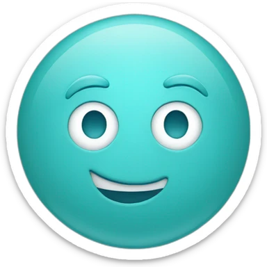 An simple aqua blue smiley sticker
