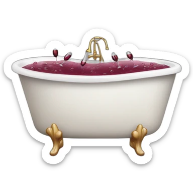 Bath tub full of wine sticker