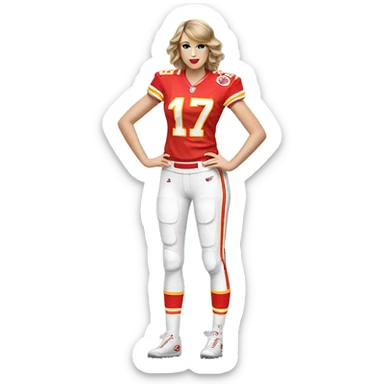 Taylor swift in chiefs jersey sticker